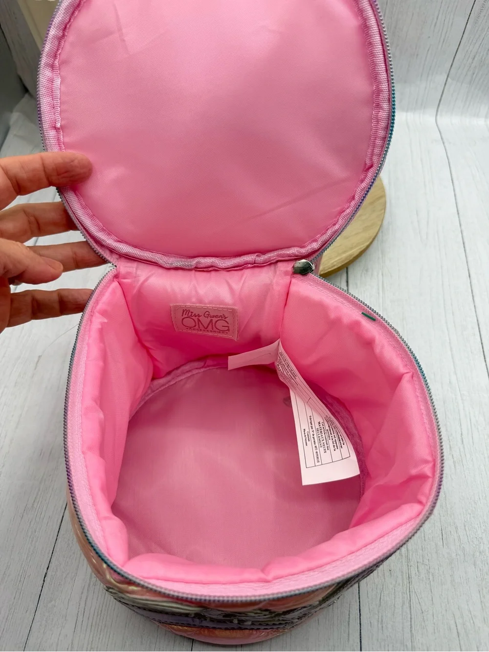 Pink iridescent 'Stuff' Quilted Cosmetic Case - Women's Travel Bag